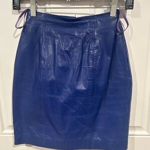 Vintage Chia real-leather mini skirt
